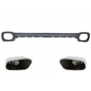 Rear Bumper Valance Diffuser and Square Exhaust Tips suitable for BMW X6 F16 V8 Design M-Tech Style