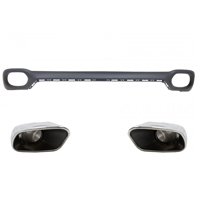 Rear Bumper Valance Diffuser and Square Exhaust Tips suitable for BMW X6 F16 V8 Design M-Tech Style