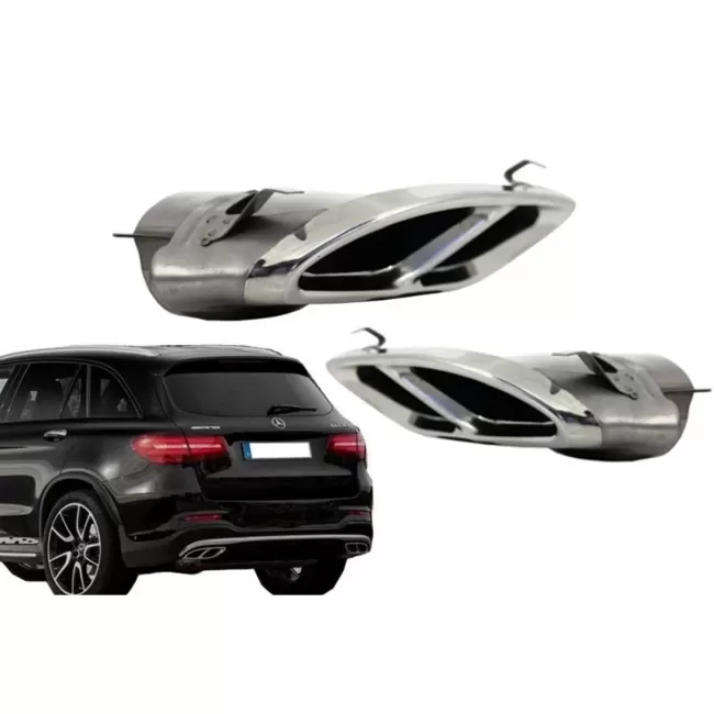 Exhaust Muffler Tips suitable for Mercedes GLC 45 X253 C253 GLE SUV W166 Coupe C292 450 C-Class W205 C43 Sport Design