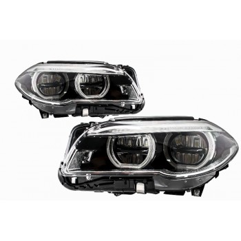 Full LED Angel Eyes Headlights suitable for BMW 5 Series F10 F11 LCI (2014-2017)