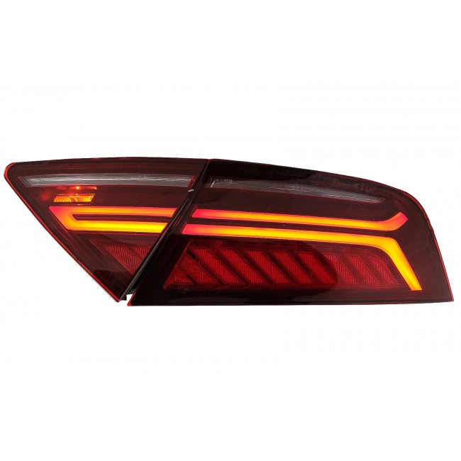 LED Light Bar Taillights suitable for Audi A7 4G (2010-2014) Facelift Design Cherry Red Smoke