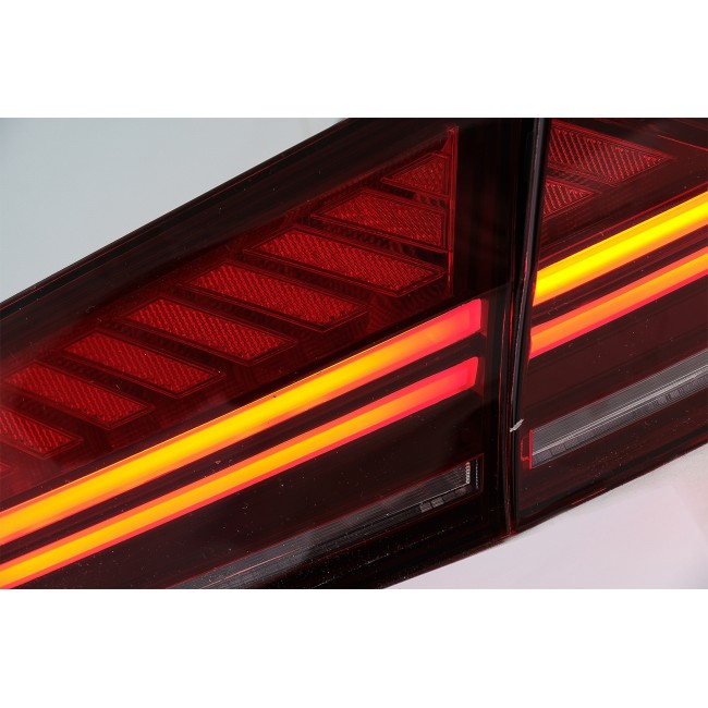 LED Light Bar Taillights suitable for Audi A7 4G (2010-2014) Facelift Design Cherry Red Smoke