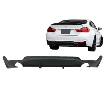 Rear Bumper Diffuser suitable for BMW 4 Series F32 F33 F36 (2013-) Coupe Cabrio M Performance Design Twin Single Outlet