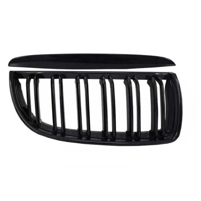 Front Kidney Grilles suitable for BMW 3 Series E90 E91 Pre-LCI (2005-2008) Double Stripe M Design Piano Black