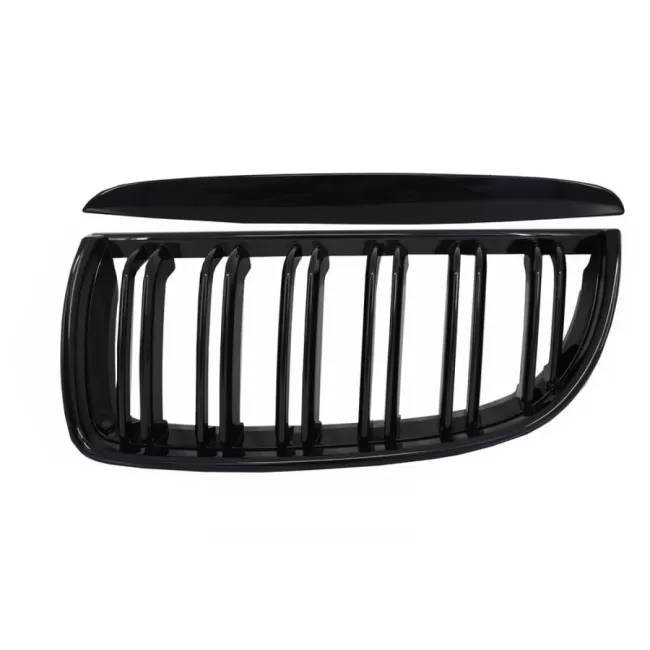 Front Kidney Grilles suitable for BMW 3 Series E90 E91 Pre-LCI (2005-2008) Double Stripe M Design Piano Black