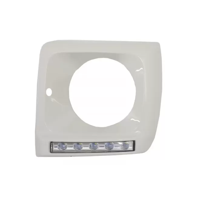 Headlights Covers White with LED DRL Daytime Running Lights suitable for Mercedes G-Class W463 (1989-2012) G65 Design Chrome