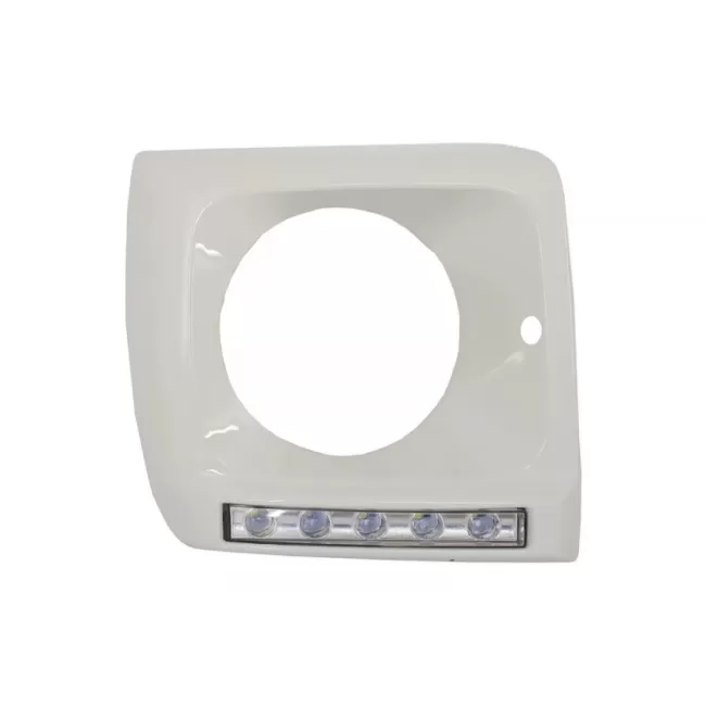 Headlights Covers White with LED DRL Daytime Running Lights suitable for Mercedes G-Class W463 (1989-2012) G65 Design Chrome
