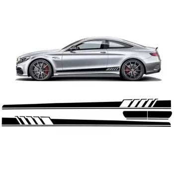 Side Decals Sticker Vinyl Matte Black suitable for Mercedes C-Class C205 Coupe A205 Cabriolet (2014-) C63 Design