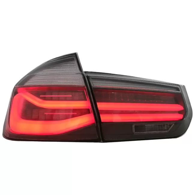 LED Taillights M Look Black Line suitable for BMW 3 Series F30 Pre LCI & LCI (2011-2019) Red Smoke Conversion to LCI Design with Dynamic Sequential Turning Light