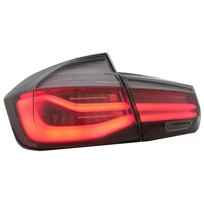 LED Taillights M Look Black Line suitable for BMW 3 Series F30 Pre LCI & LCI (2011-2019) Red Smoke Conversion to LCI Design with Dynamic Sequential Turning Light