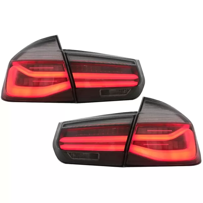 LED Taillights M Look Black Line suitable for BMW 3 Series F30 Pre LCI & LCI (2011-2019) Red Smoke Conversion to LCI Design with Dynamic Sequential Turning Light