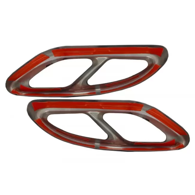 Black Muffler Tips Covers suitable for Mercedes C-Class W205 S65 E65 GLE W166 X166 GLC W253 Sport Design