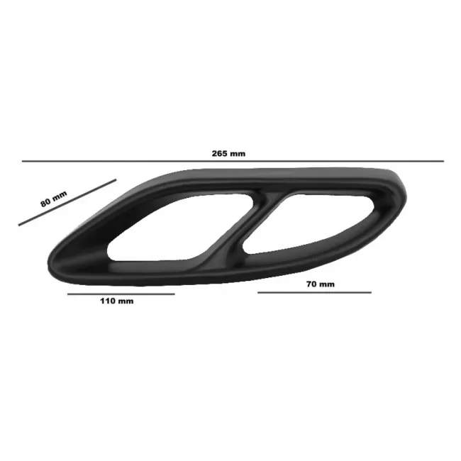 Black Muffler Tips Covers suitable for Mercedes C-Class W205 S65 E65 GLE W166 X166 GLC W253 Sport Design