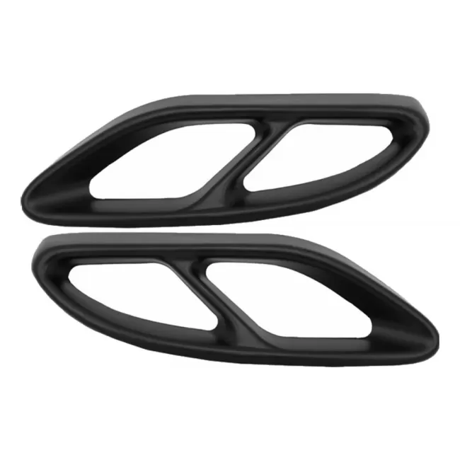 Black Muffler Tips Covers suitable for Mercedes C-Class W205 S65 E65 GLE W166 X166 GLC W253 Sport Design