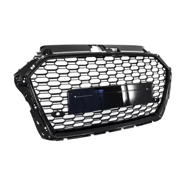 Badgeless Front Grille suitable for Audi A3 8V Facelift (2017-2018) RS3 Design Piano Black