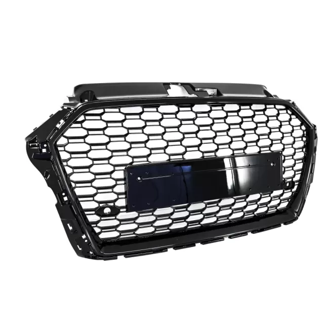 Badgeless Front Grille suitable for Audi A3 8V Facelift (2017-2018) RS3 Design Piano Black