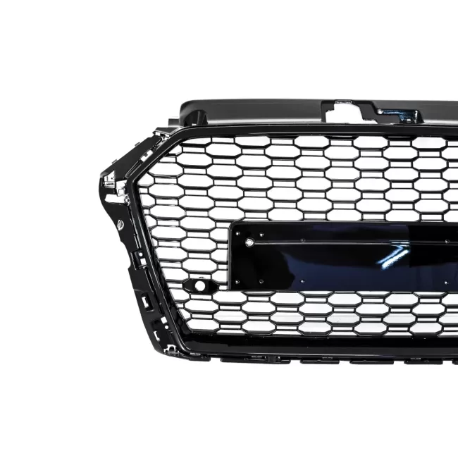 Badgeless Front Grille suitable for Audi A3 8V Facelift (2017-2018) RS3 Design Piano Black