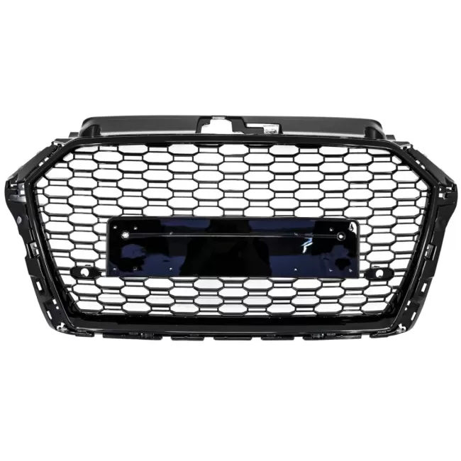 Badgeless Front Grille suitable for Audi A3 8V Facelift (2017-2018) RS3 Design Piano Black