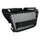 Badgeless Front Grille suitable for Audi A3 8P Facelift (2007-2012) RS Design Honeycomb Piano Black Grille With PDC Covers