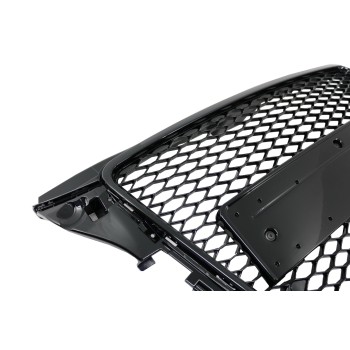 Badgeless Front Grille suitable for Audi A3 8P Facelift (2007-2012) RS Design Honeycomb Piano Black Grille With PDC Covers