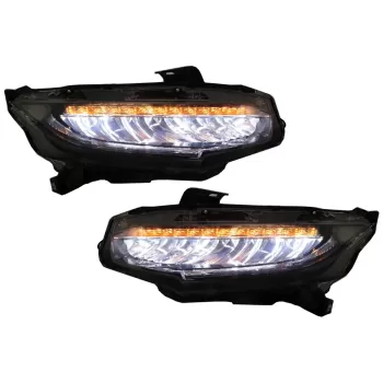 Headlights Full LED suitable for Honda Civic Mk10 FC/FK (2016-Up) Sedan & Hatchback with Sequential Dynamic Turning Lights