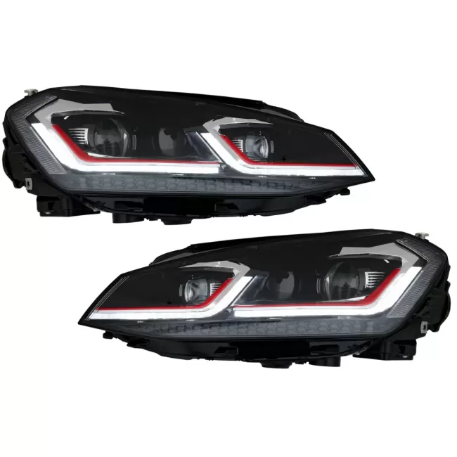 LED Headlights suitable for VW Golf 7 VII (2012-2017) Facelift G7.5 GTI Look with Sequential Dynamic Turning Lights