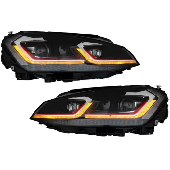 LED Headlights suitable for VW Golf 7 VII (2012-2017) Facelift G7.5 GTI Look with Sequential Dynamic Turning Lights