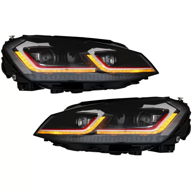 LED Headlights suitable for VW Golf 7 VII (2012-2017) Facelift G7.5 GTI Look with Sequential Dynamic Turning Lights