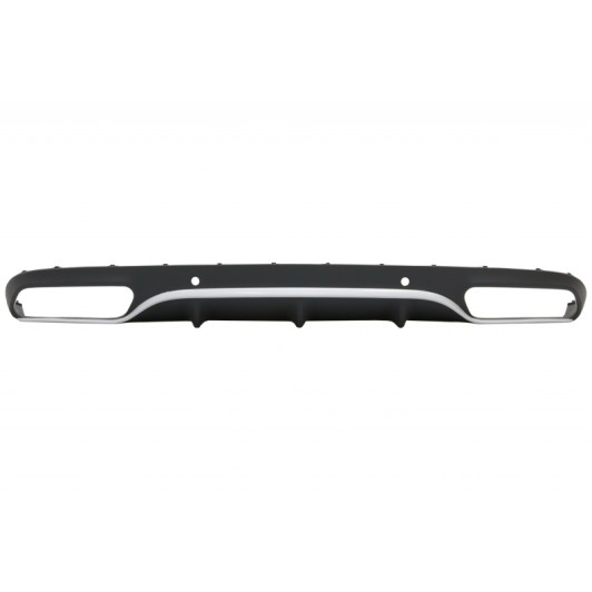 Rear Bumper Valance Diffuser with Exhaust Muffler Tips suitable for Mercedes C-Class C205 A205 Coupe Cabriolet (2014-2019) C63 Design