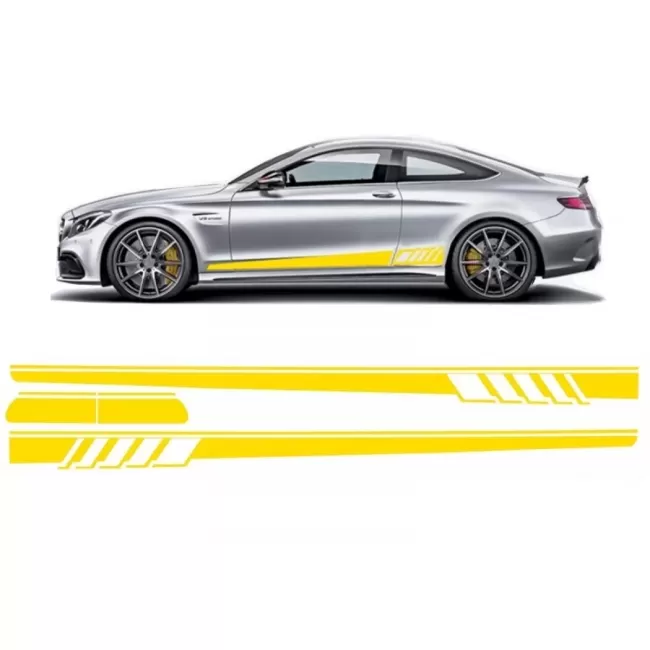 Side Decals Sticker Vinyl Matte Yellow suitable for Mercedes C-Class C205 Coupe A205 Cabriolet (2014-up)
