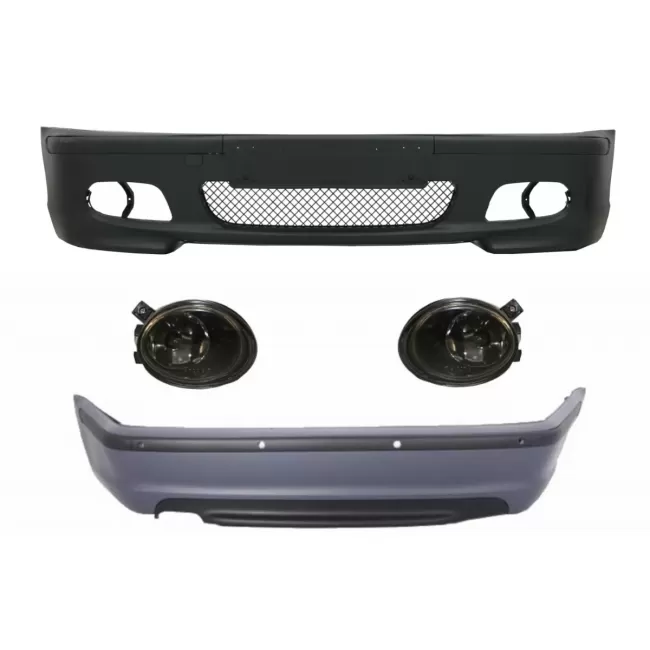 Body Kit suitable for BMW 3 Series E46 Sedan (1998-2004) Bumper With PDC and Fog Lights Smoke Lens M-Technik Design