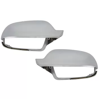 Mirror Covers suitable for Audi A5 8T (2011-2016) A3 8P (2011-2013) A4 B8.5 Facelift (2012-2015) Extinction Aluminium Plated Complete Housing Without Side Assist