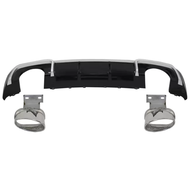 Rear Bumper Valance Diffuser with Exhaust Tips suitable for Audi A3 8V Sline Facelift (2016-2019) Hatchback Sportback RS3 Design Sport Bumper