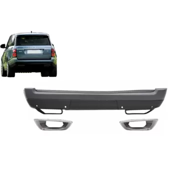 Rear Bumper with Exhaust Muffler Tips suitable for Range Rover Vogue IV L405 (2013-2017) Upgrade to Facelift 2018+ SVO Design