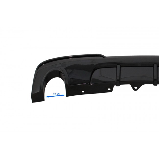 Double Outlet Single Exhaust Diffuser suitable for BMW 5 Series F10 F11 Non-LCI LCI (2011-2017) M-Technik Design Piano Black