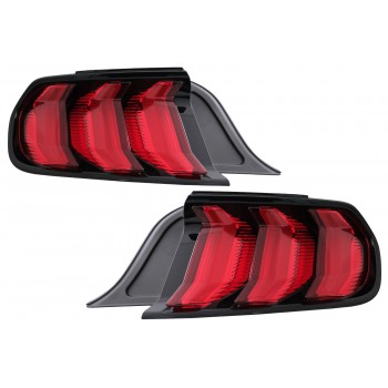 Visiški LED galiniai žibintai, tinkantys „Ford Mustang Vi S550“ (2015–2019) raudona