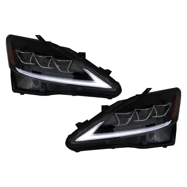 FULL LED DRL Headlights Dynamic Turn Light Signal suitable for LEXUS IS XE20 (2006-2013) Black Edition