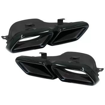 Exhaust Muffler Tips for Mercedes C-Class W205 S205 C205 A205 E-Class W213 S-Class W222 GLE C292 GLE W166 GLC W253 X253 C253 C217 (2014-up) Black Emerald