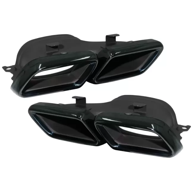 Exhaust Muffler Tips for Mercedes C-Class W205 S205 C205 A205 E-Class W213 S-Class W222 GLE C292 GLE W166 GLC W253 X253 C253 C217 (2014-up) Black Emerald