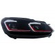 LED Headlights suitable for VW Golf 6 VI (2008-2013) With Facelift G7.5 GTI Look Red Flowing Dynamic Sequential Turning Lights LHD