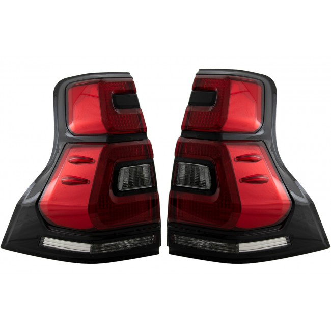 Taillights LED suitable for Toyota Land Cruiser FJ150 Prado (2010-2016) Red Clear Light Bar (2018+) Design