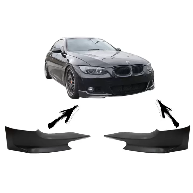 Front Bumper Splitters Spoiler suitable for BMW 3 Series E92 (2006-2010) M-Tech Design