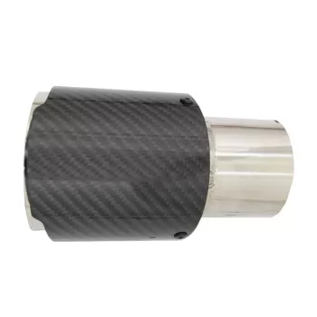 Carbon Fiber Exhaust Muffler Tips Polished Look Inlet 6.1cm