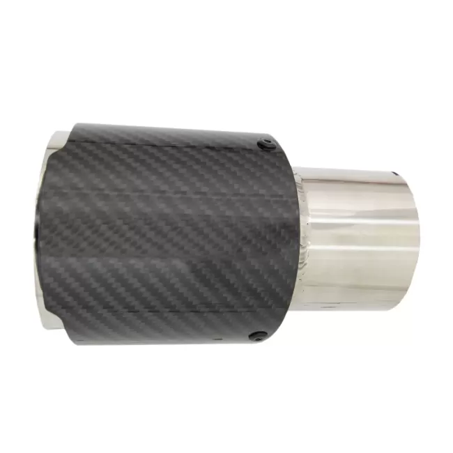 Carbon Fiber Exhaust Muffler Tips Polished Look Inlet 6.1cm