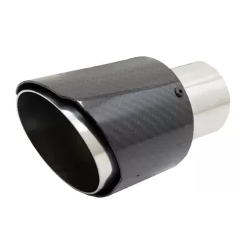 Carbon Fiber Exhaust Muffler Tips Polished Look Inlet 6.1cm