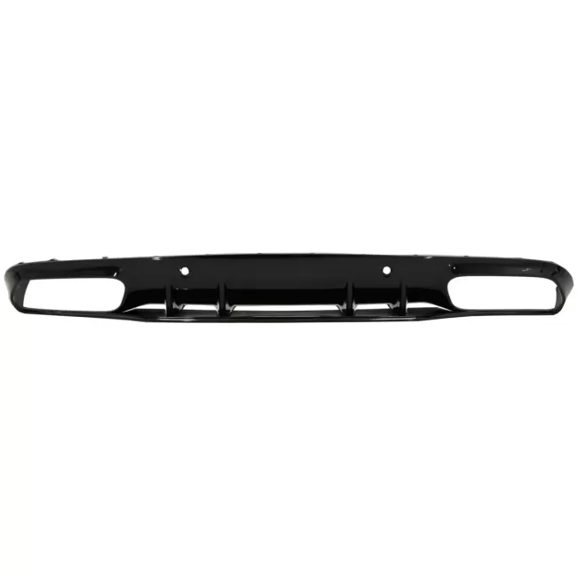 Rear Bumper Valance Diffuser suitable for Mercedes C-Class C205 A205 Coupe Cabriolet (2014-2019) Facelift C63S Design Silver Tips
