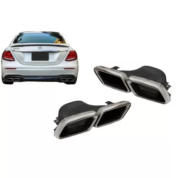 Exhaust Muffler Tips suitable for Mercedes E-Class W213 (2016-up) E63 Design GLC SUV X253 GLC Coupe C253 (2015-2017)
