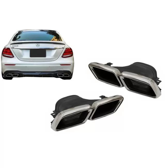 Exhaust Muffler Tips suitable for Mercedes E-Class W213 (2016-up) E63 Design GLC SUV X253 GLC Coupe C253 (2015-2017)