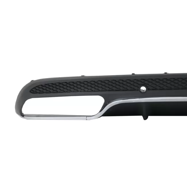 Rear Bumper Diffuser suitable for Mercedes C-Class W205 S205 (2014-2020) C63 Design with Black Exhaust Muffler Tips Only for Sport Package
