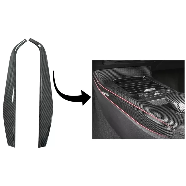 Car Center Console Panel Side Decorative Trim Cover Suitable for Mercedes A-Class W177 V177 (2018-Up) Carbon